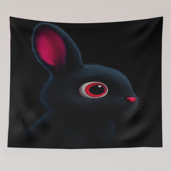 Item preview, Neon-Eyed Midnight Bunny designed and sold by Alexzonartshop.