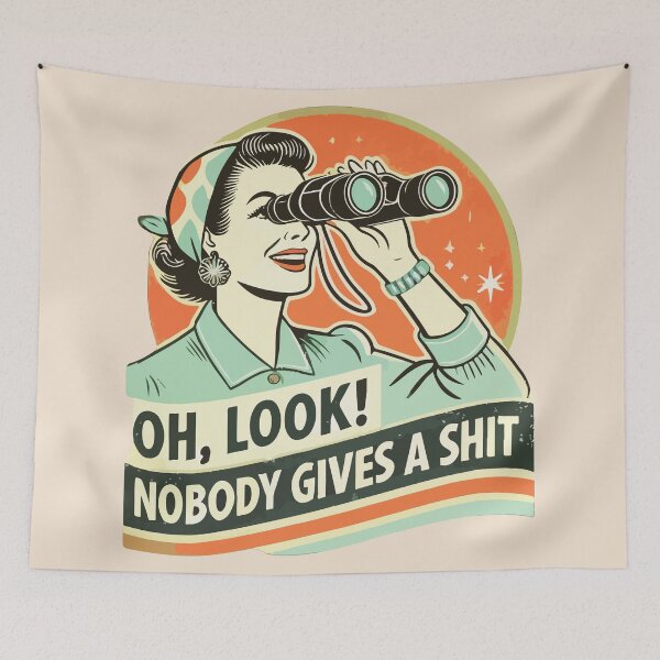 Item preview, Retro Sarcastic Woman Oh Look Nobody Gives a Sh*t designed and sold by BrownHorse90s.