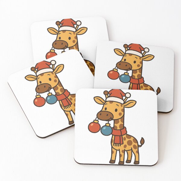 Item preview, Giraffe Holding Christmas Ornaments – Festive Tall Animal designed and sold by Confuzz1ed.