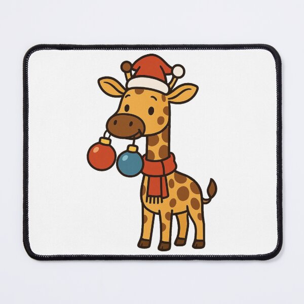 Item preview, Giraffe Holding Christmas Ornaments – Festive Tall Animal designed and sold by Confuzz1ed.