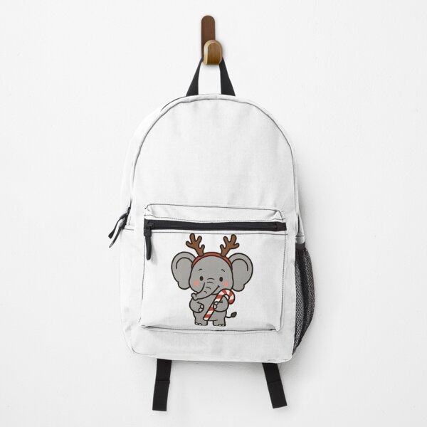 Item preview, Elephant with Reindeer Antlers and Candy Cane – Holiday Animal designed and sold by Confuzz1ed.