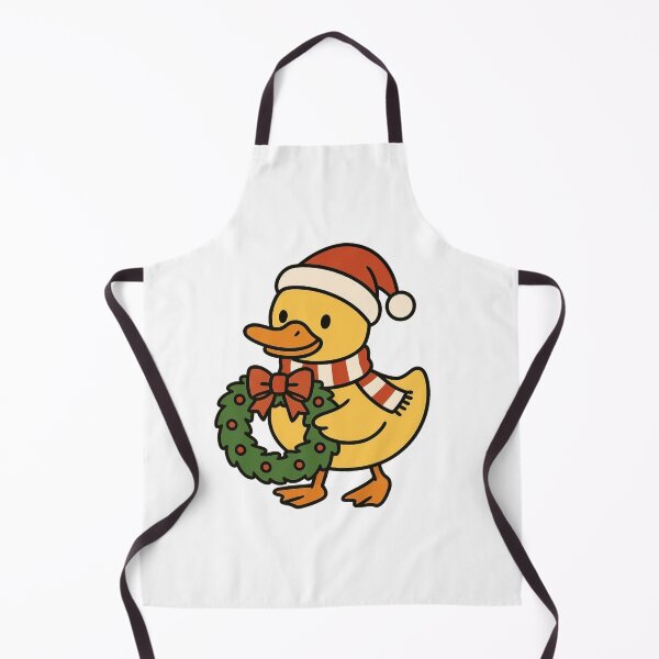 Item preview, Duck with Santa Hat and Wreath – Festive Holiday Bird designed and sold by Confuzz1ed.