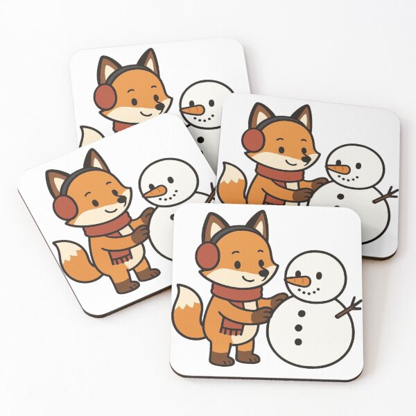 Item preview, Fox Building a Snowman – Winter Holiday Animal designed and sold by Confuzz1ed.