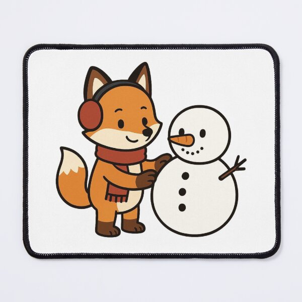 Item preview, Fox Building a Snowman – Winter Holiday Animal designed and sold by Confuzz1ed.