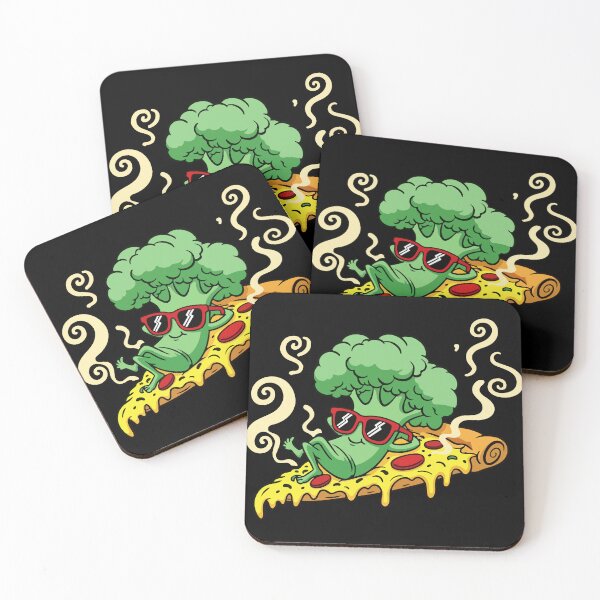 Item preview, Funny Pizza Broccoli Cartoon Cool Retro Vegetable Design designed and sold by MotivaChic.