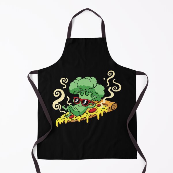 Item preview, Funny Pizza Broccoli Cartoon Cool Retro Vegetable Design designed and sold by MotivaChic.