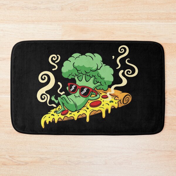 Item preview, Funny Pizza Broccoli Cartoon Cool Retro Vegetable Design designed and sold by MotivaChic.
