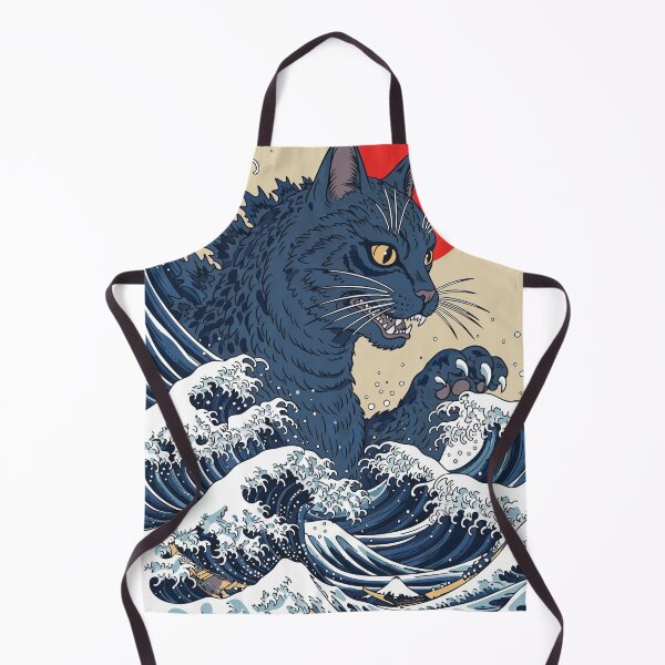 Item preview, Kaijū Neko – The Great Wave Cat Monster T-SHIRT designed and sold by BambaKchula.
