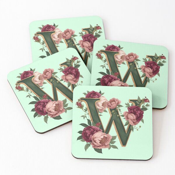 Item preview, Elegant Floral Monogram Letter W – Botanical Peony & Rose Initial Art | Personalized Gift, Feminine Nature Design designed and sold by AmenAlways.