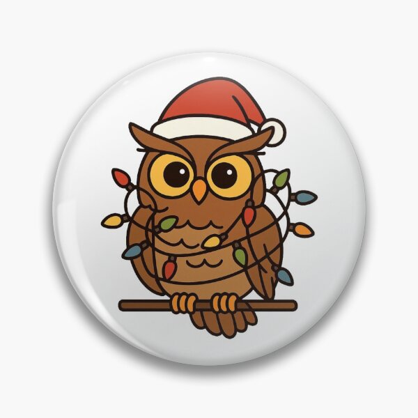 Item preview, Owl Tangled in Christmas Lights – Funny Festive Bird designed and sold by Confuzz1ed.