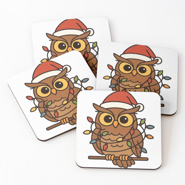 Item preview, Owl Tangled in Christmas Lights – Funny Festive Bird designed and sold by Confuzz1ed.