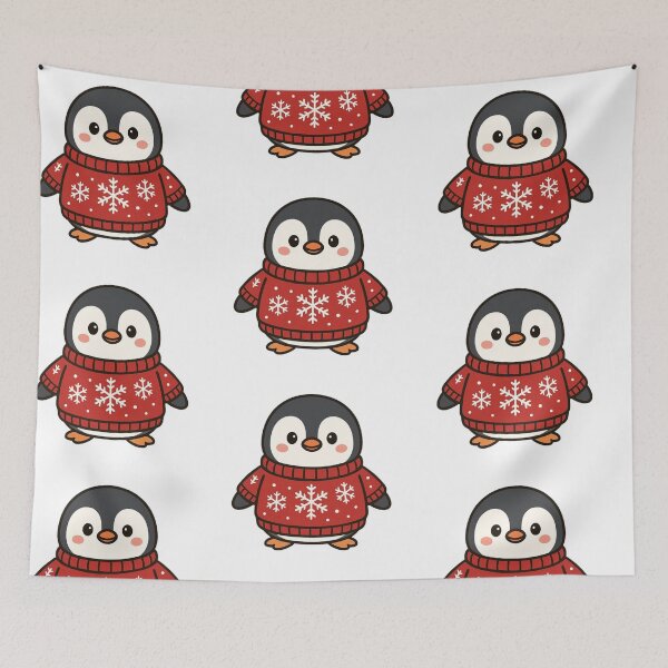Item preview, Penguin in Christmas Sweater – Winter Holiday Character designed and sold by Confuzz1ed.