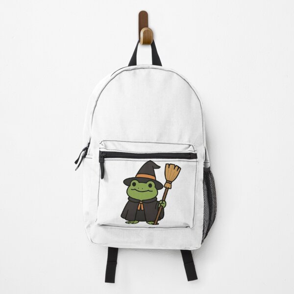 Item preview, Frog Witch with Broomstick – Magical Halloween Creature designed and sold by Confuzz1ed.