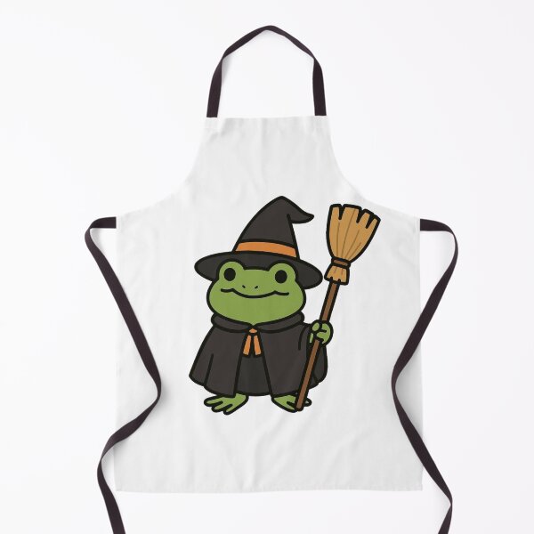 Item preview, Frog Witch with Broomstick – Magical Halloween Creature designed and sold by Confuzz1ed.