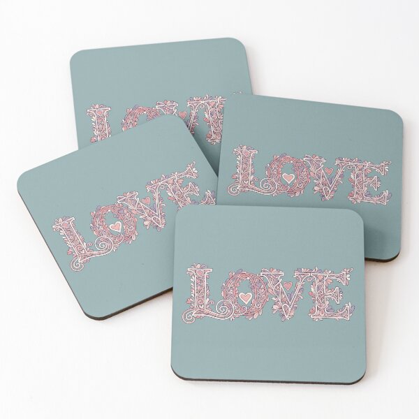 Item preview, "LOVE" Word with Ornate Floral Swirls designed and sold by Owcomm.