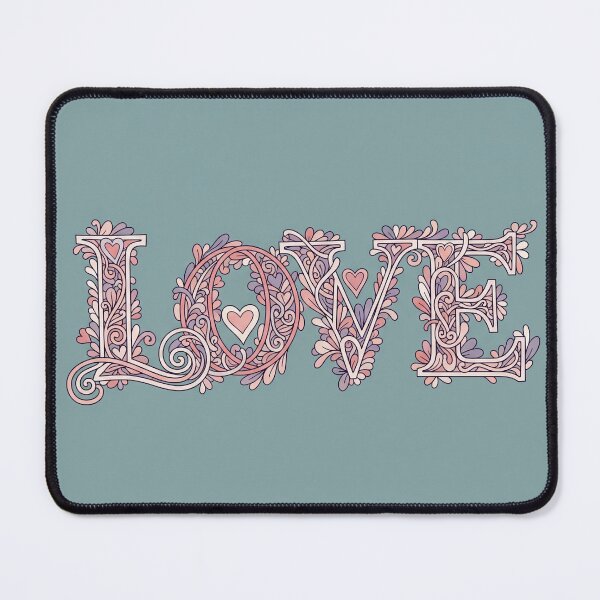 Item preview, "LOVE" Word with Ornate Floral Swirls designed and sold by Owcomm.