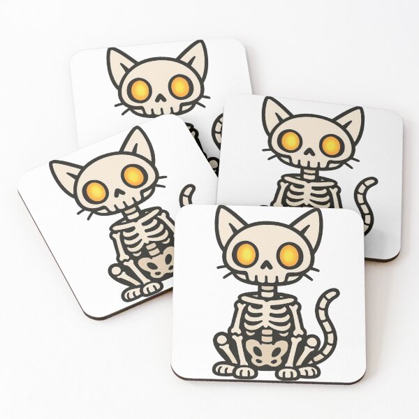 Item preview, Skeleton Cat with Glowing Eyes – Spooky Halloween Pet designed and sold by Confuzz1ed.