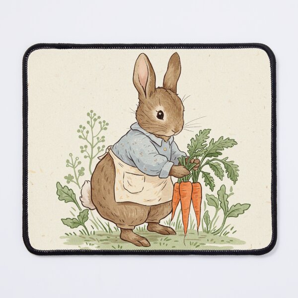 Item preview, Cute Cottagecore Rabbit with Carrots designed and sold by Pasteltone.