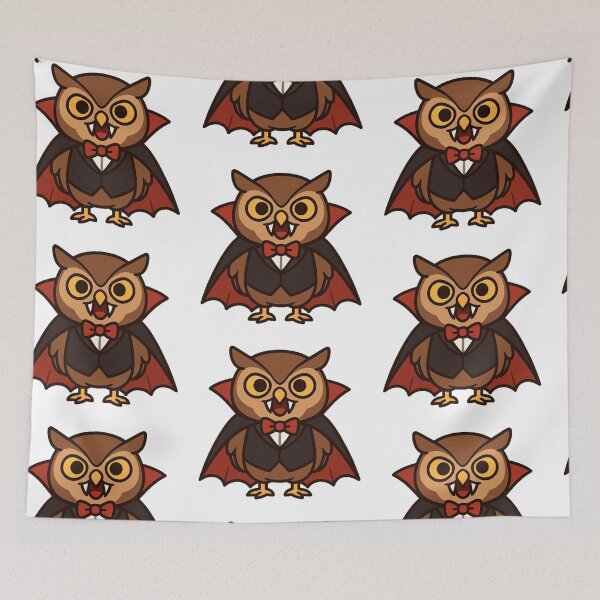 Item preview, Vampire Owl with Cape – Spooky Halloween Bird designed and sold by Confuzz1ed.