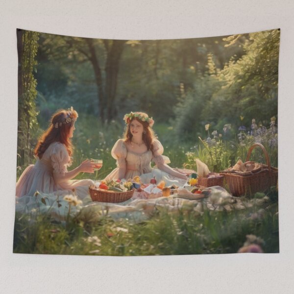 Item preview, Victorian Women Picnic in Enchanted Garden designed and sold by BlareBlare.