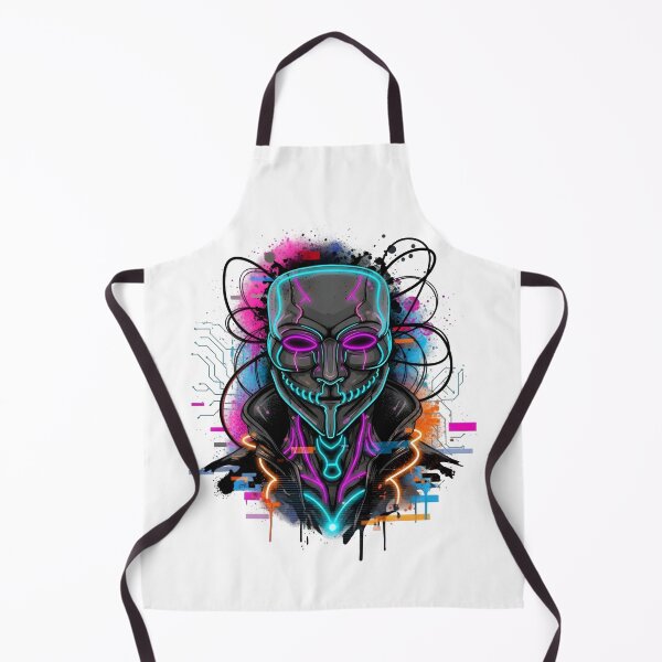 Item preview, Cyberpunk Hacker Neon Glitch Mask Futuristic Tech Street Art designed and sold by Project X Design.