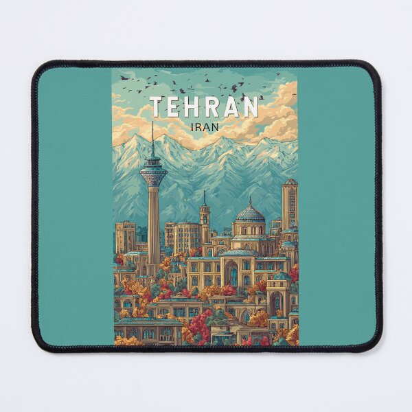 Artikelvorschau, Teheran Iran Illustration Reisekunst Vintage entworfen und verkauft von KrisSidDesigns.
