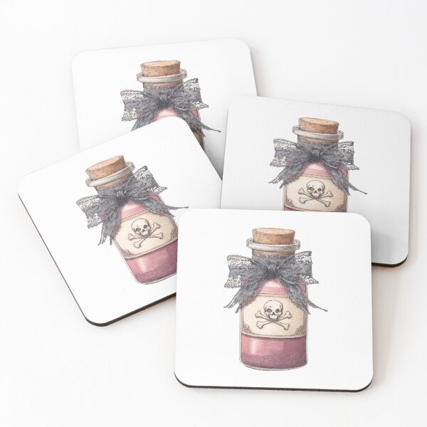 Item preview, Skull and lace potion bottle designed and sold by MendaciousMina.