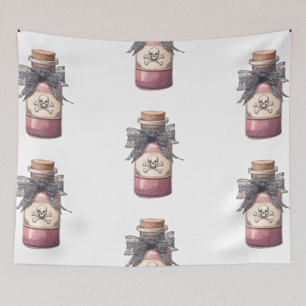 Item preview, Skull and lace potion bottle designed and sold by MendaciousMina.