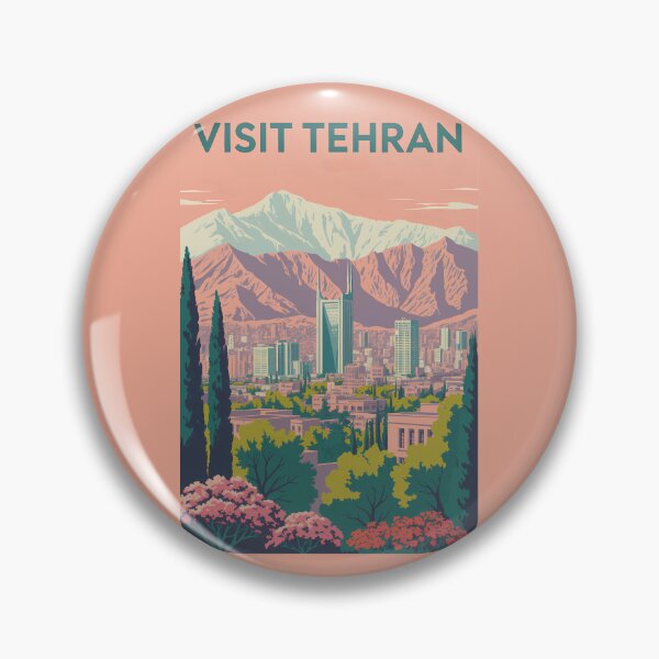 Item preview, Tehran Iran Skyline Illustration Travel Art Vintage designed and sold by KrisSidDesigns.