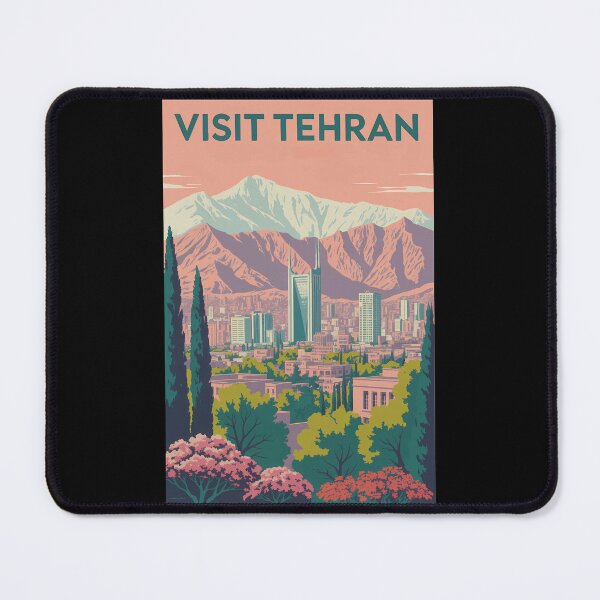 Item preview, Tehran Iran Skyline Illustration Travel Art Vintage designed and sold by KrisSidDesigns.