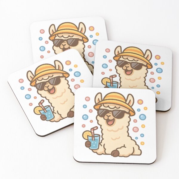 Item preview, Llama with Drink and Hat designed and sold by FunnySignalStudio.