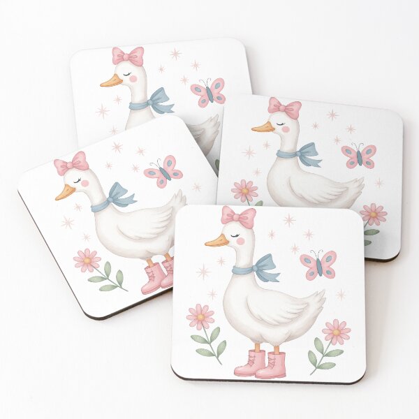 Item preview, Cute Goose with Pink Boots and Bow Illustration designed and sold by ArtfulWeave.