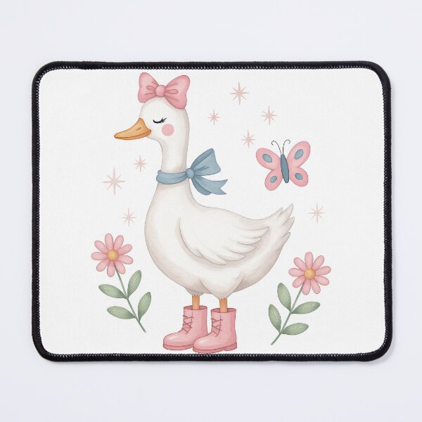 Item preview, Cute Goose with Pink Boots and Bow Illustration designed and sold by ArtfulWeave.