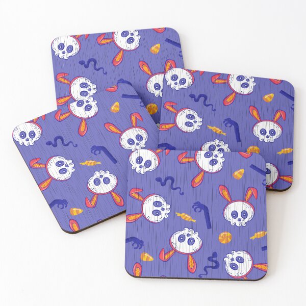 Item preview, Funny Skulls Wearing Bunny Head Band Halloween Pattern designed and sold by Farissa Designs.