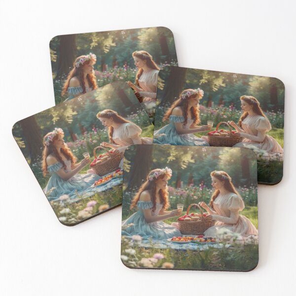 Item preview, Romantic Victorian Woman Picnic Among Flowers designed and sold by BlareBlare.