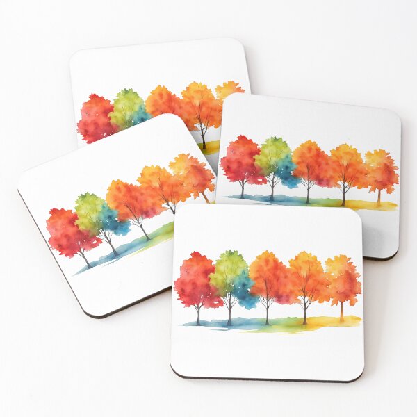 Item preview, Rainbow Watercolor Trees Landscape Design designed and sold by ArtfulWeave.