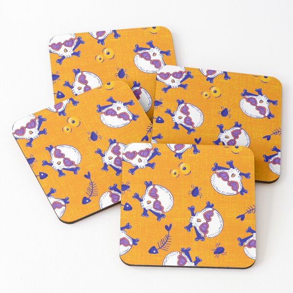 Item preview, Funky Skulls Wearing Flashy Heart Sunglasses Pattern designed and sold by Farissa Designs.