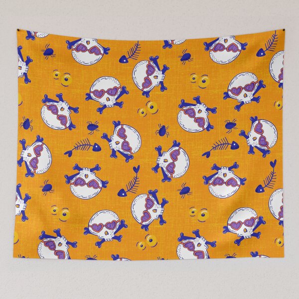 Item preview, Funky Skulls Wearing Flashy Heart Sunglasses Pattern designed and sold by Farissa Designs.