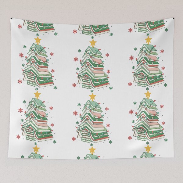 Item preview, Book Christmas Tree with Holiday Lights Illustration designed and sold by ArtfulWeave.