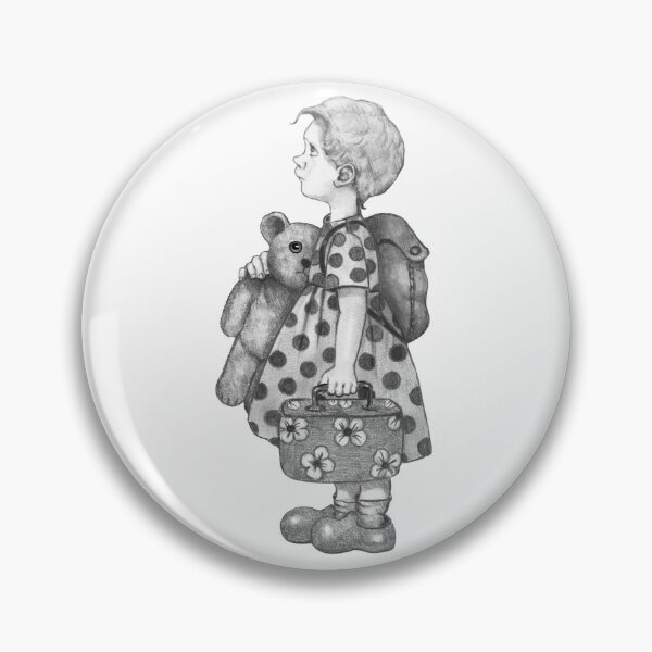 Item preview, Little Runaway Girl, Backpack and Teddy Bear, Suitcase, Leaving Home designed and sold by JoyfulWhimsy.