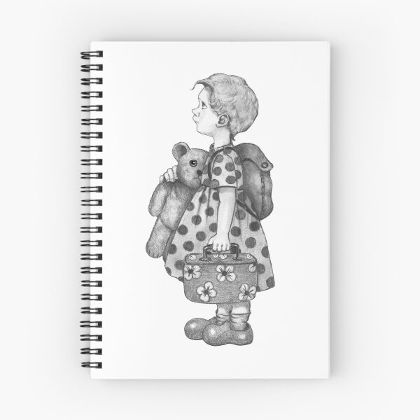 Item preview, Little Runaway Girl, Backpack and Teddy Bear, Suitcase, Leaving Home designed and sold by JoyfulWhimsy.