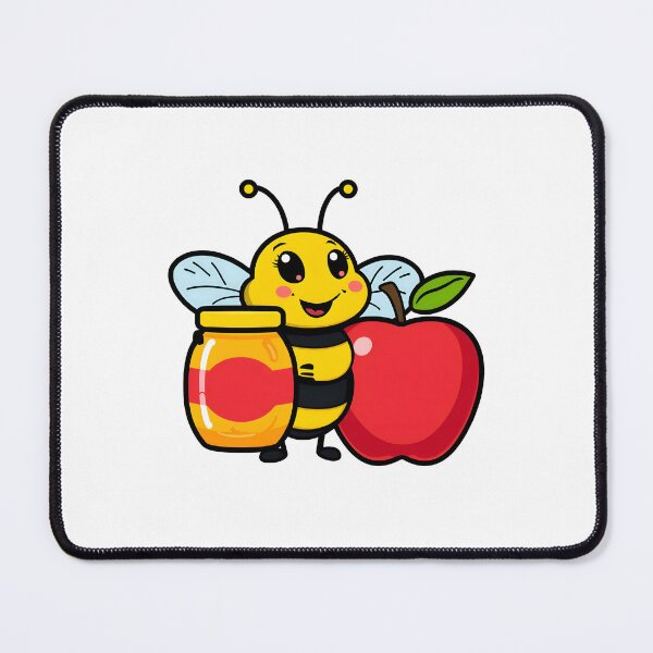 Item preview, Cute Bee with Honey and Apple – Rosh Hashanah Sticker designed and sold by Barkybond.