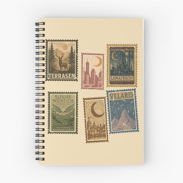 Item preview, ACOTAR Stamp Vintage Throne Of Glass velaris terrasen Crescent City Illyrian Feyre Book Lover designed and sold by RamblingsRose.