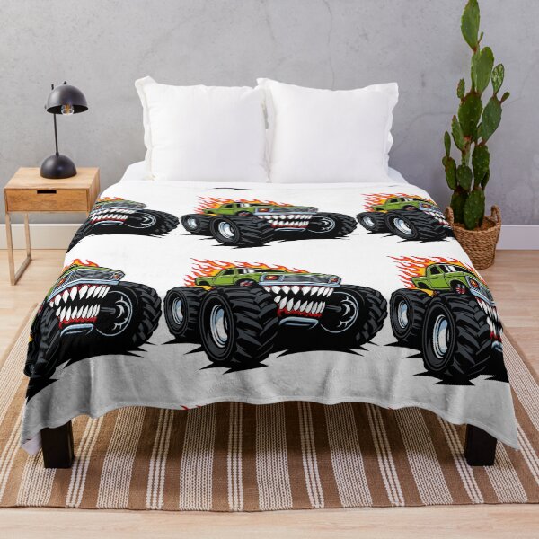 Item preview, Monster Truck with Flames Cartoon Design designed and sold by ArtfulWeave.