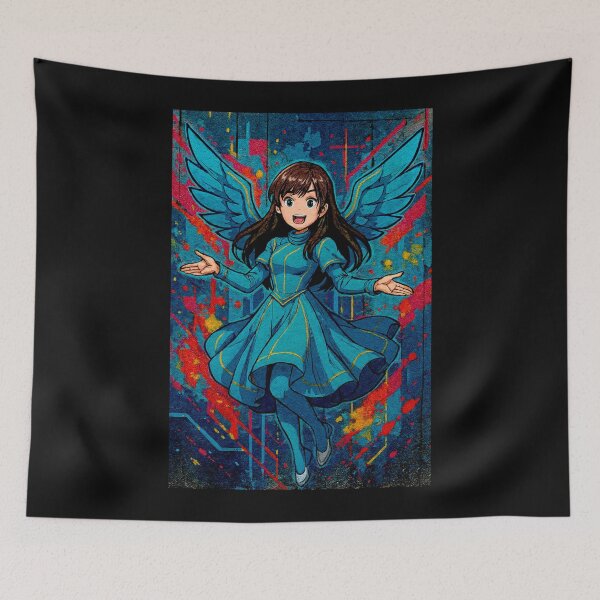 Item preview, Pop Art Golden Colorful Angel Futuristic Japanese Version #1 designed and sold by Helios Be. Lavsh.