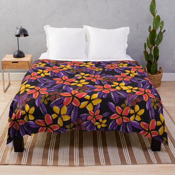Item preview, Colorful Moody Plumeria Bunches Pattern designed and sold by Farissa Designs.