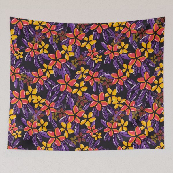 Item preview, Colorful Moody Plumeria Bunches Pattern designed and sold by Farissa Designs.