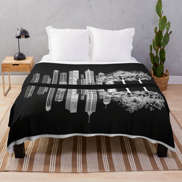 Item preview, Monochrome City & Forest Reflections – Minimalist Vector Art designed and sold by BENBHicham.