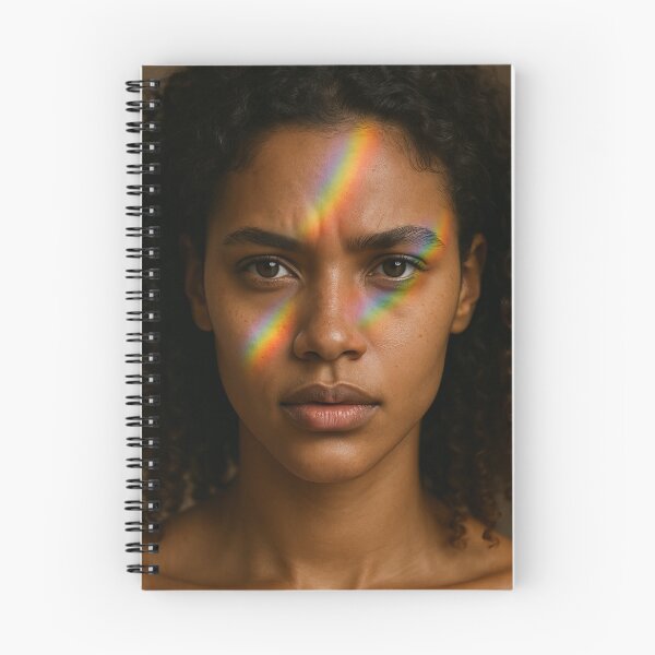 Item preview, Curly-haired woman with rainbow across face designed and sold by ArtComixHaven.