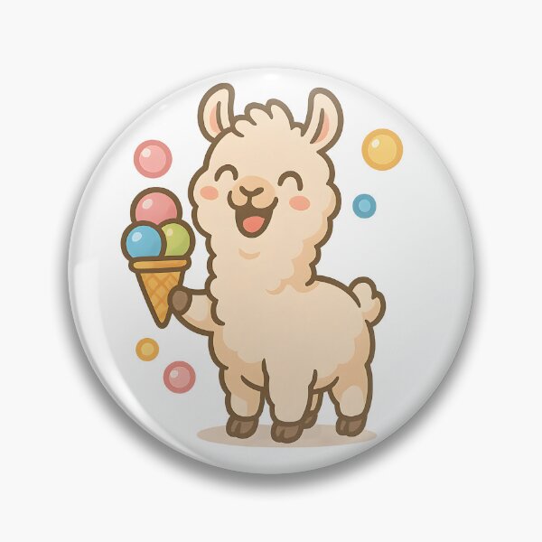 Item preview, Happy Llama with Ice Cream designed and sold by FunnySignalStudio.